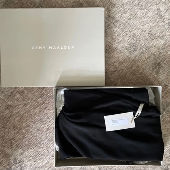 NWT New in box Gemy Maalouf Black Long Formal Dress. up! - Picture 2 of 3